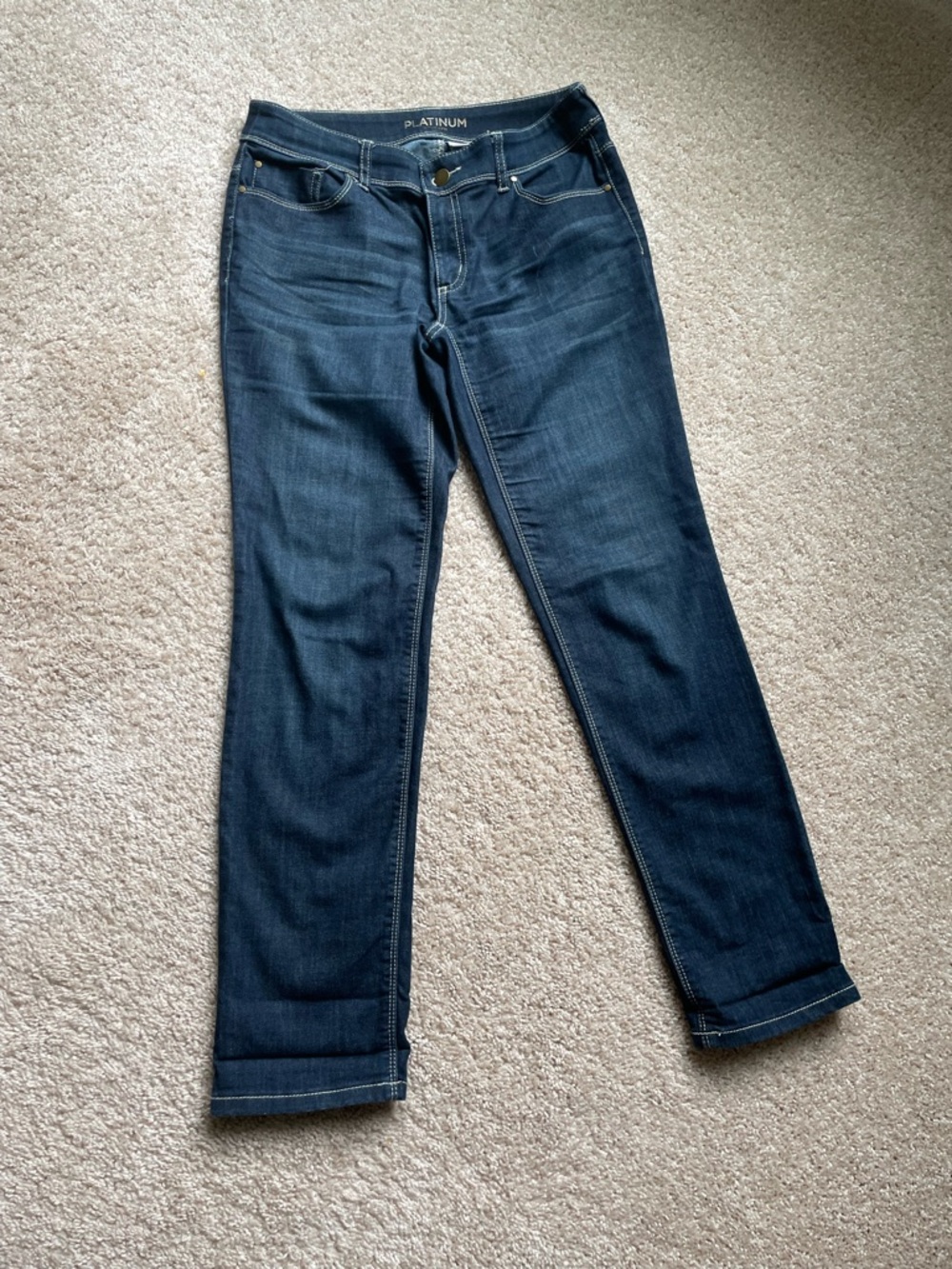 Women's Dark Wash Straight Jeans - Dark Blue, Chico’s